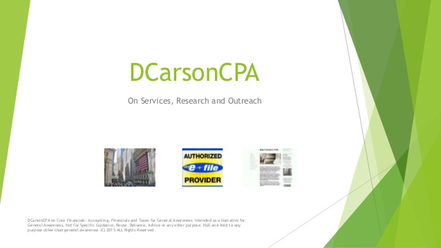 DCarsonCPA on CFO / Advisory Services